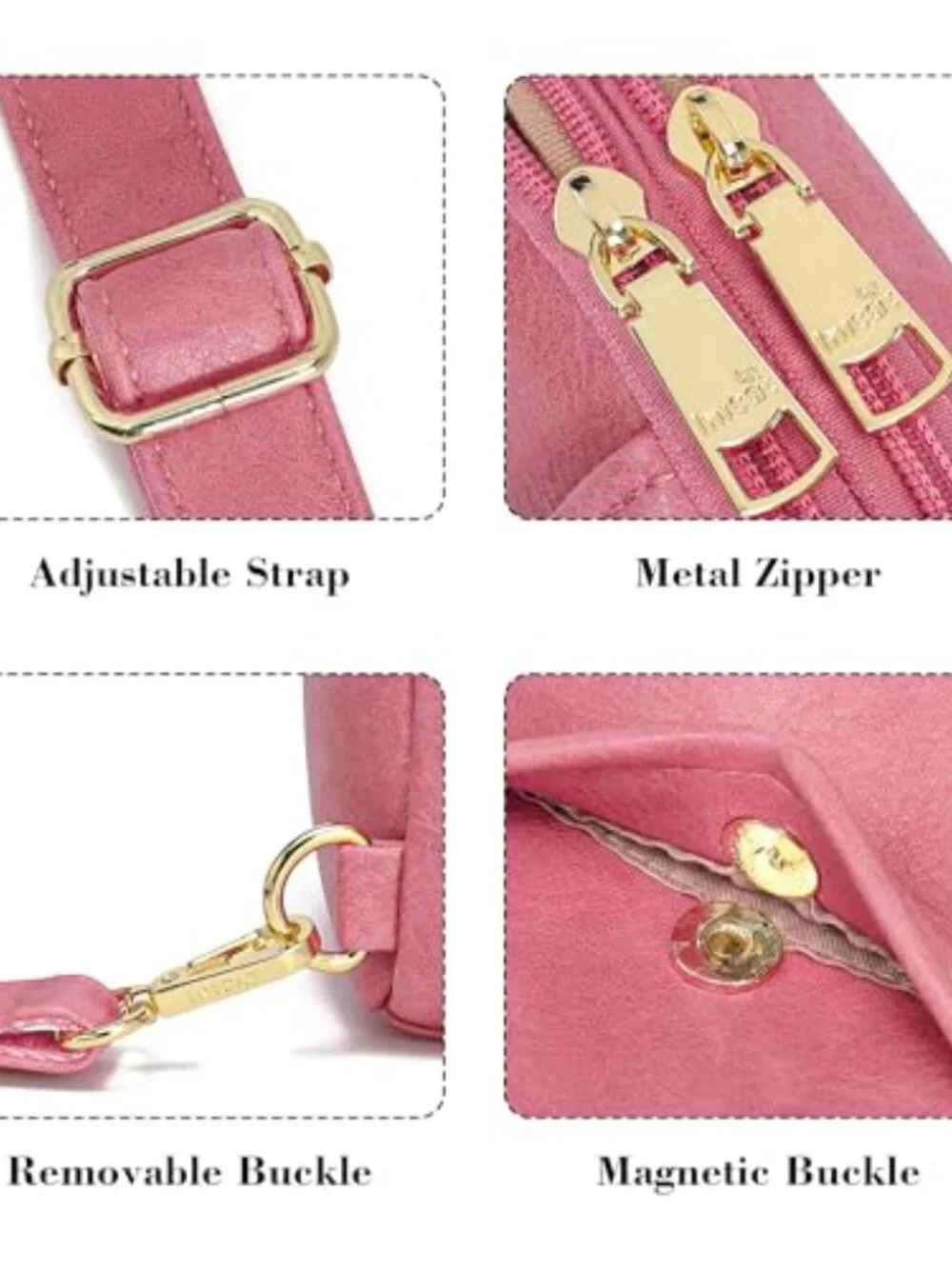 Small Anti Theft Crossbody Bag for Women Faux Leather Sling Purse RFID Blocking